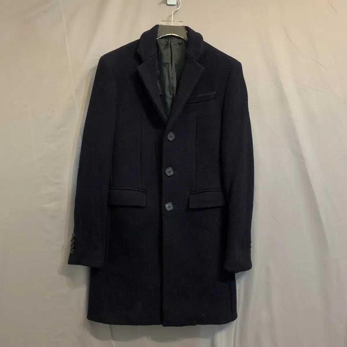 M Hanseom System Cashmere Wool Blend Wool Single Coat