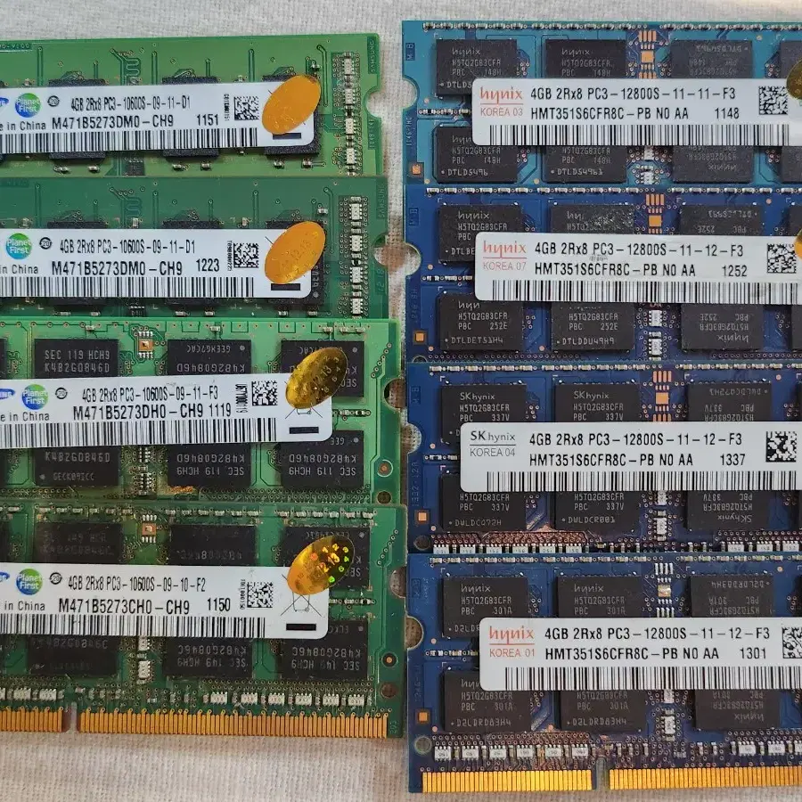 노트북용 ddr3 4g 10600 3장