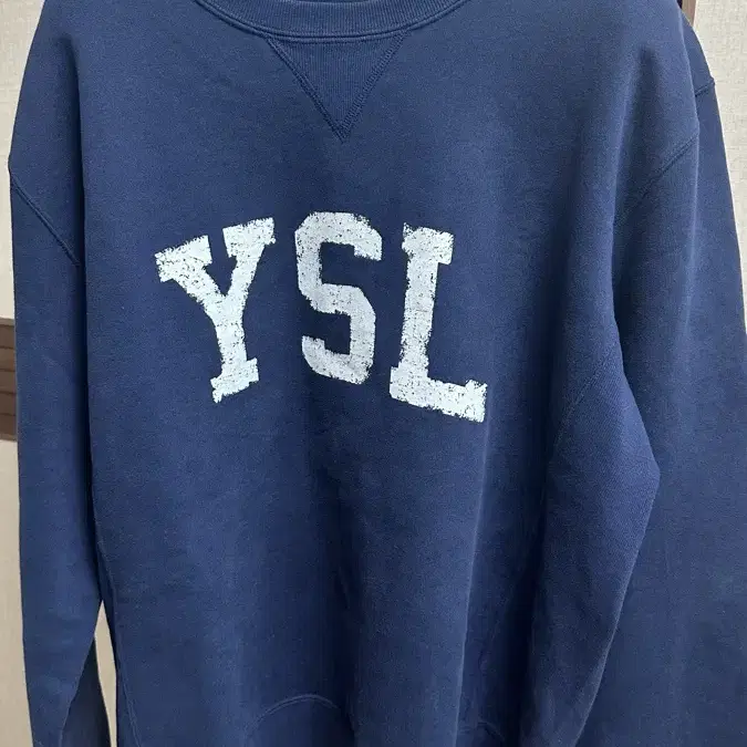 생로랑 YSL 빈티지 로고 네이비 맨투맨 XXL