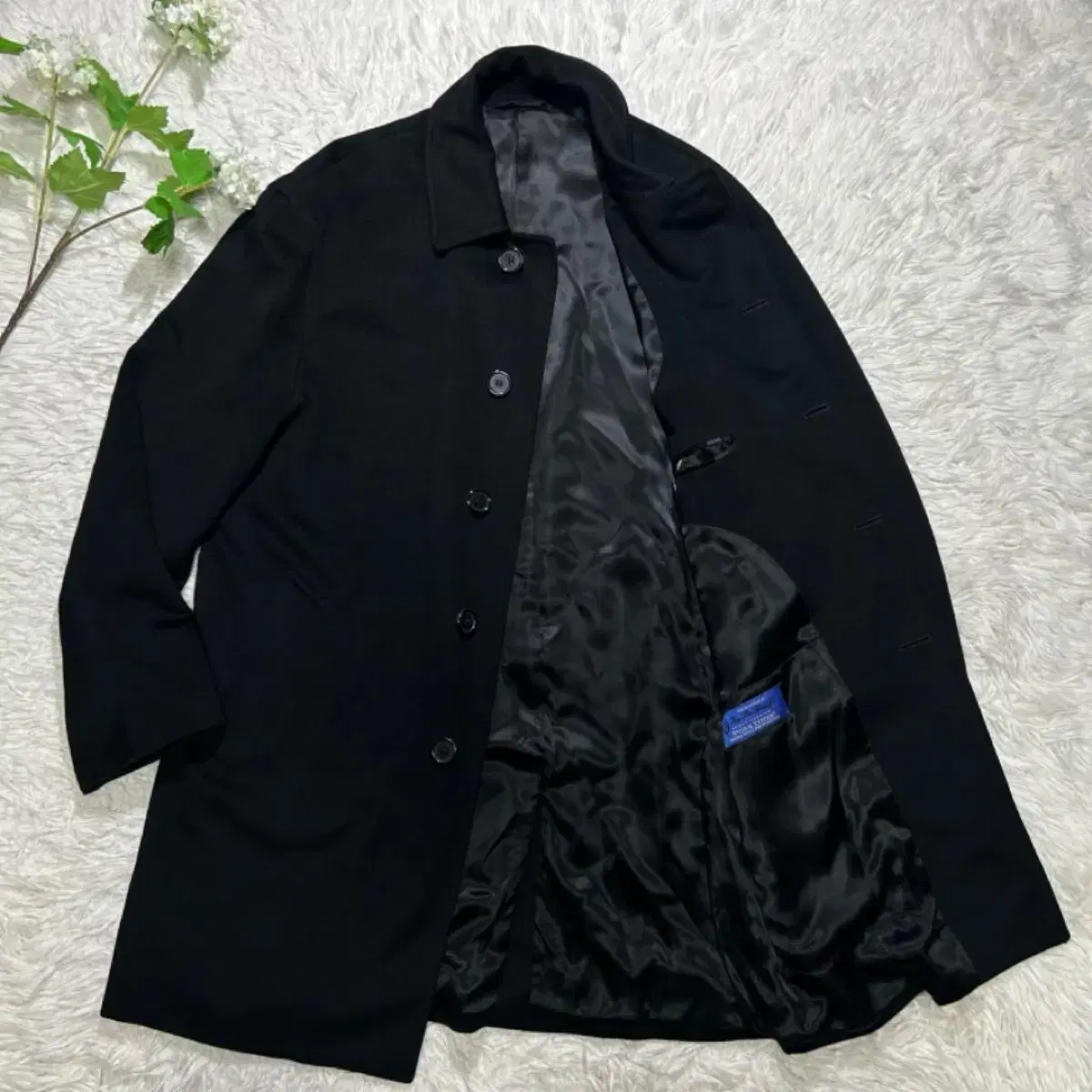 Brooks Brothers Loro Piana Black Balmacan Coat