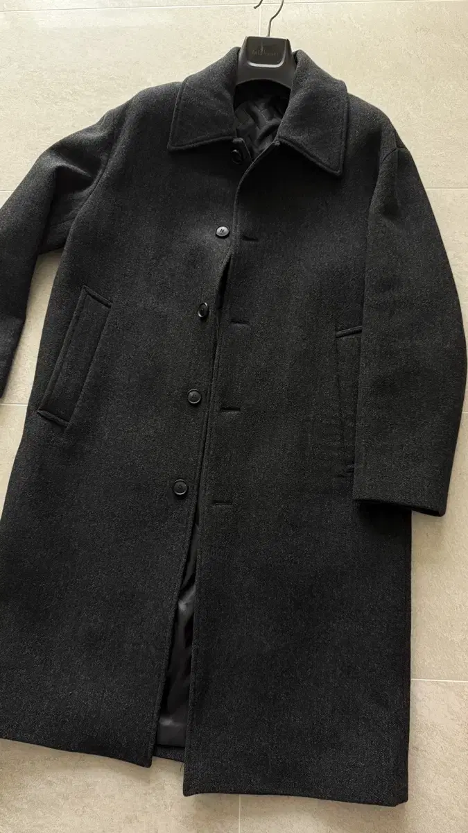 Geosongio Cashmere long coat 100 charcoal