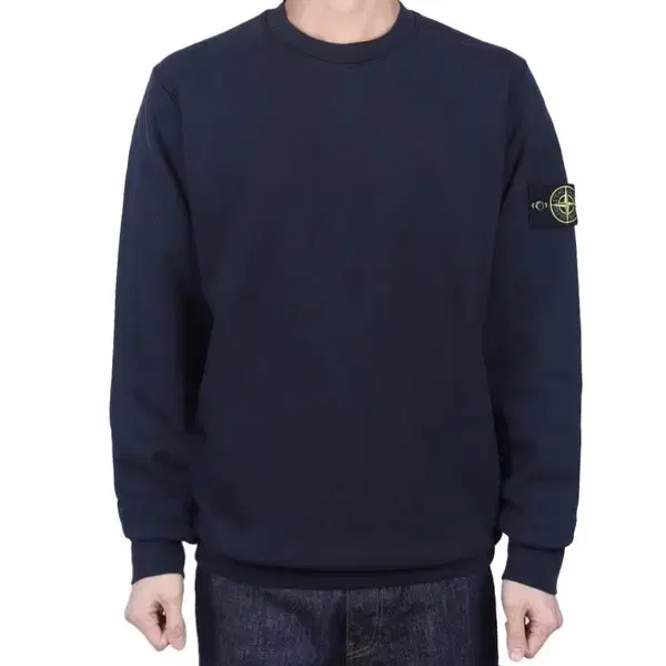 Stone Island Cotton Fleece Garment Dyed Sweatshirt Navy