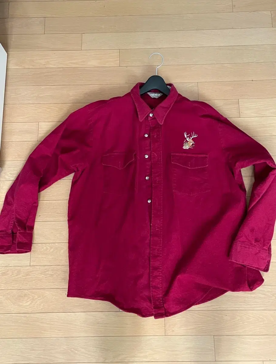 2XL Embroidered Shirt Wine Color