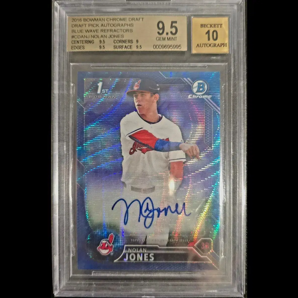 [떨이중] MLB 놀란존스 퍼스트루키 150한정 오토, BGS9.5