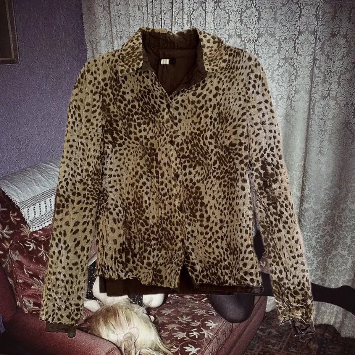 VTG Pleats leopard shirts