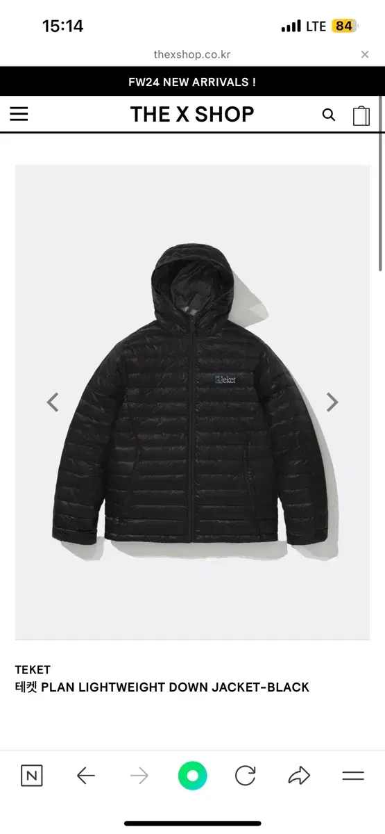 테켓 PLAN LIGHTWEIGHT DOWN JACKET-BLACK