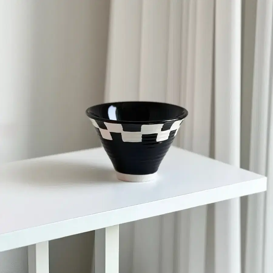 Black Checkerboard bowl / 밥공기 덮밥그릇 시리얼볼