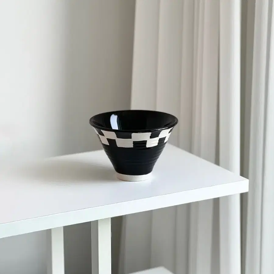 Black Checkerboard bowl / 밥공기 덮밥그릇 시리얼볼