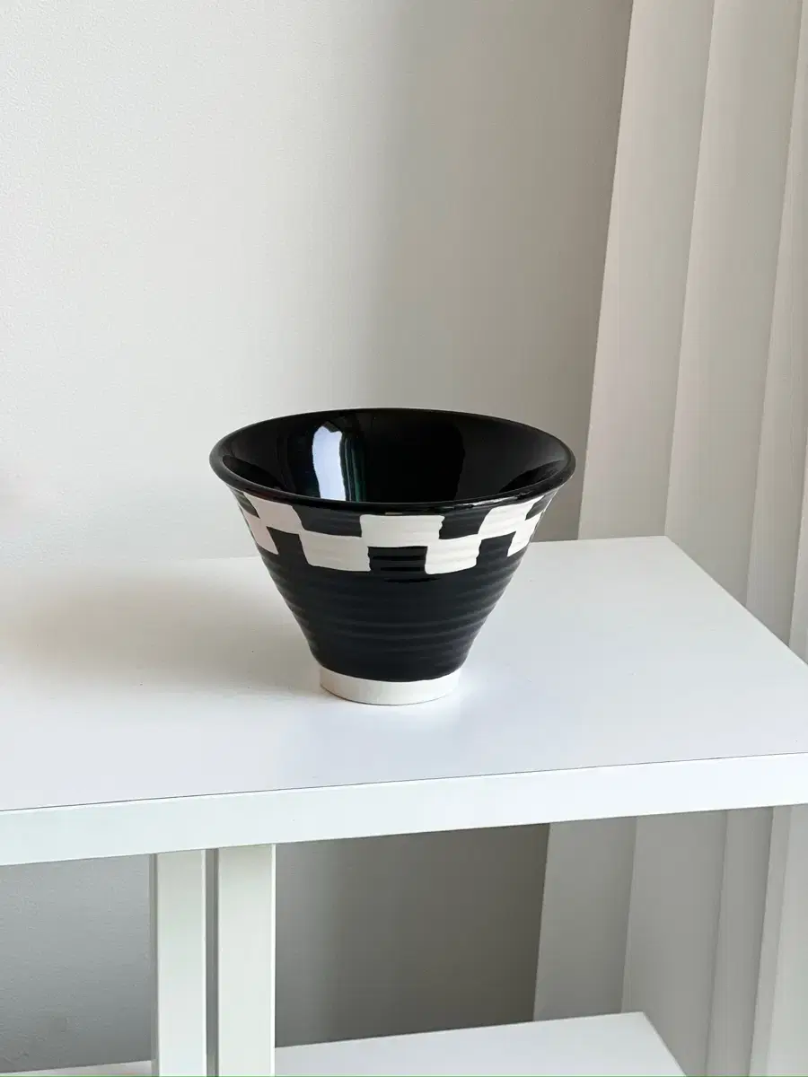 Black Checkerboard bowl / 밥공기 덮밥그릇 시리얼볼