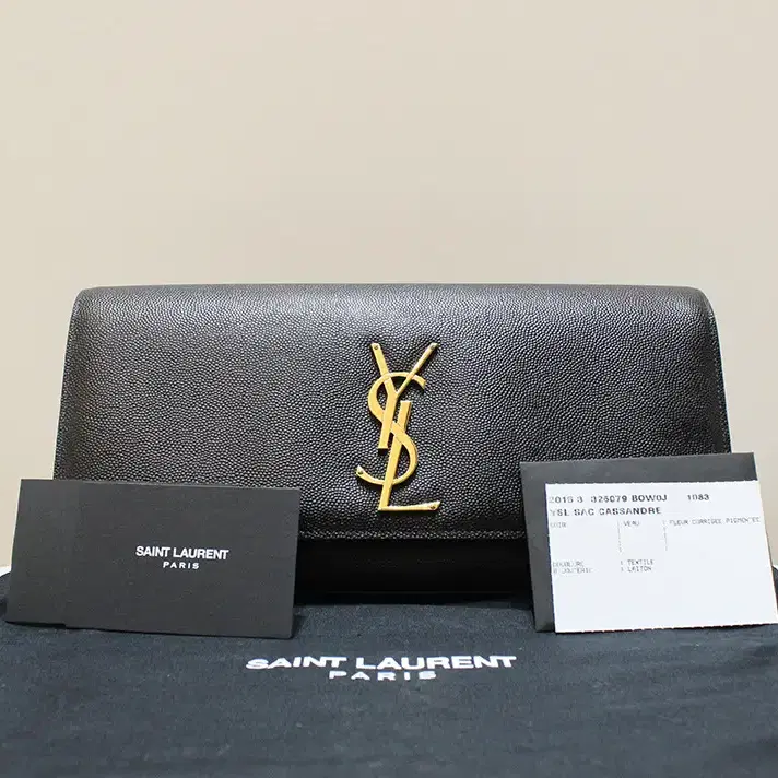 [중고명품다올] 생로랑 YSL 카산드라 블랙 파우치 클러치백 326079