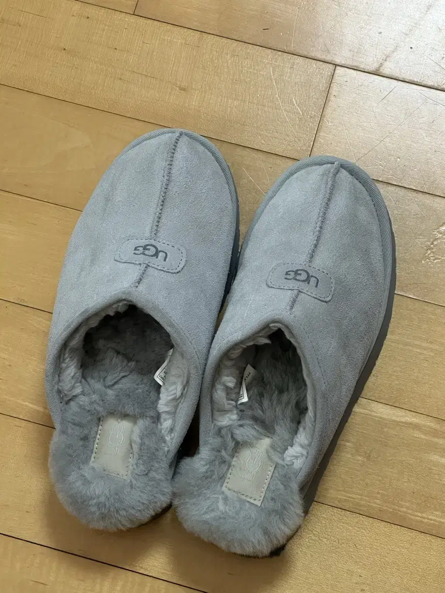 Ugg (미국)어그 디스코케트 시어링 슬라이드 슬리퍼 라이트 그레이