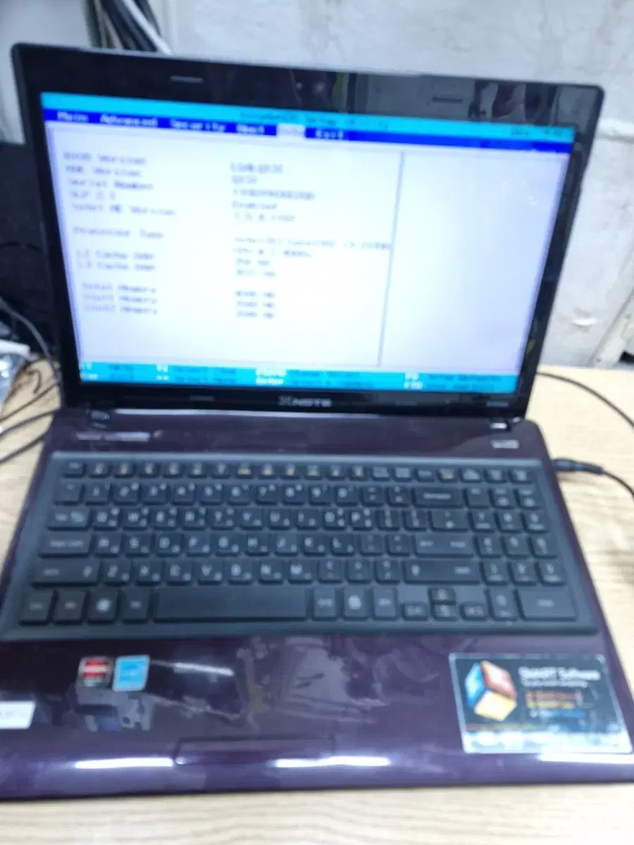 엑스노트i3 2370cpu/4램/ssd120