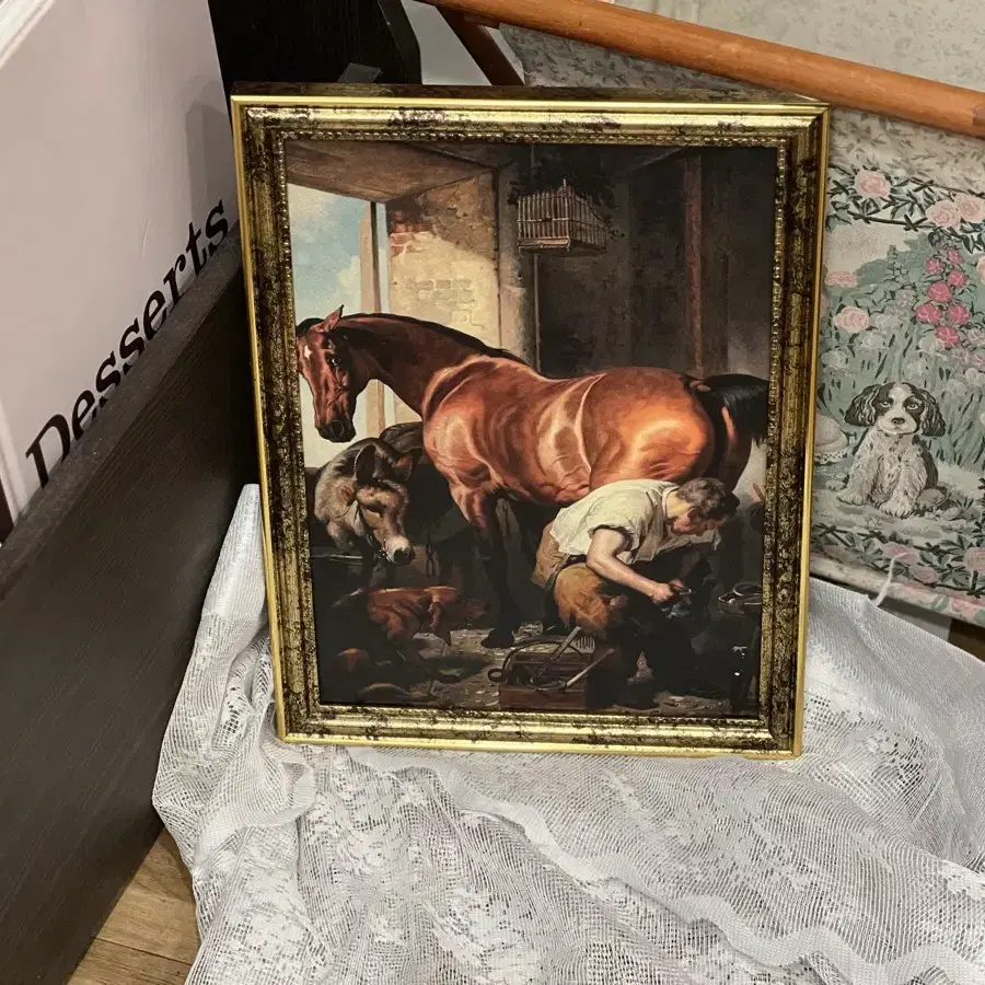 Horse keep Stable)영국 빈티지 인테리어 그림 소품카페액자