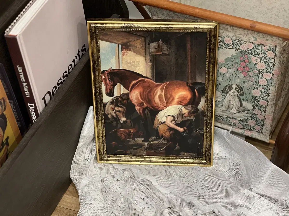 Horse keep Stable)영국 빈티지 인테리어 그림 소품카페액자