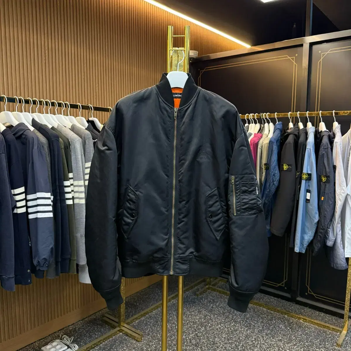 [46,105] Balenciaga Paris Bomber Jacket