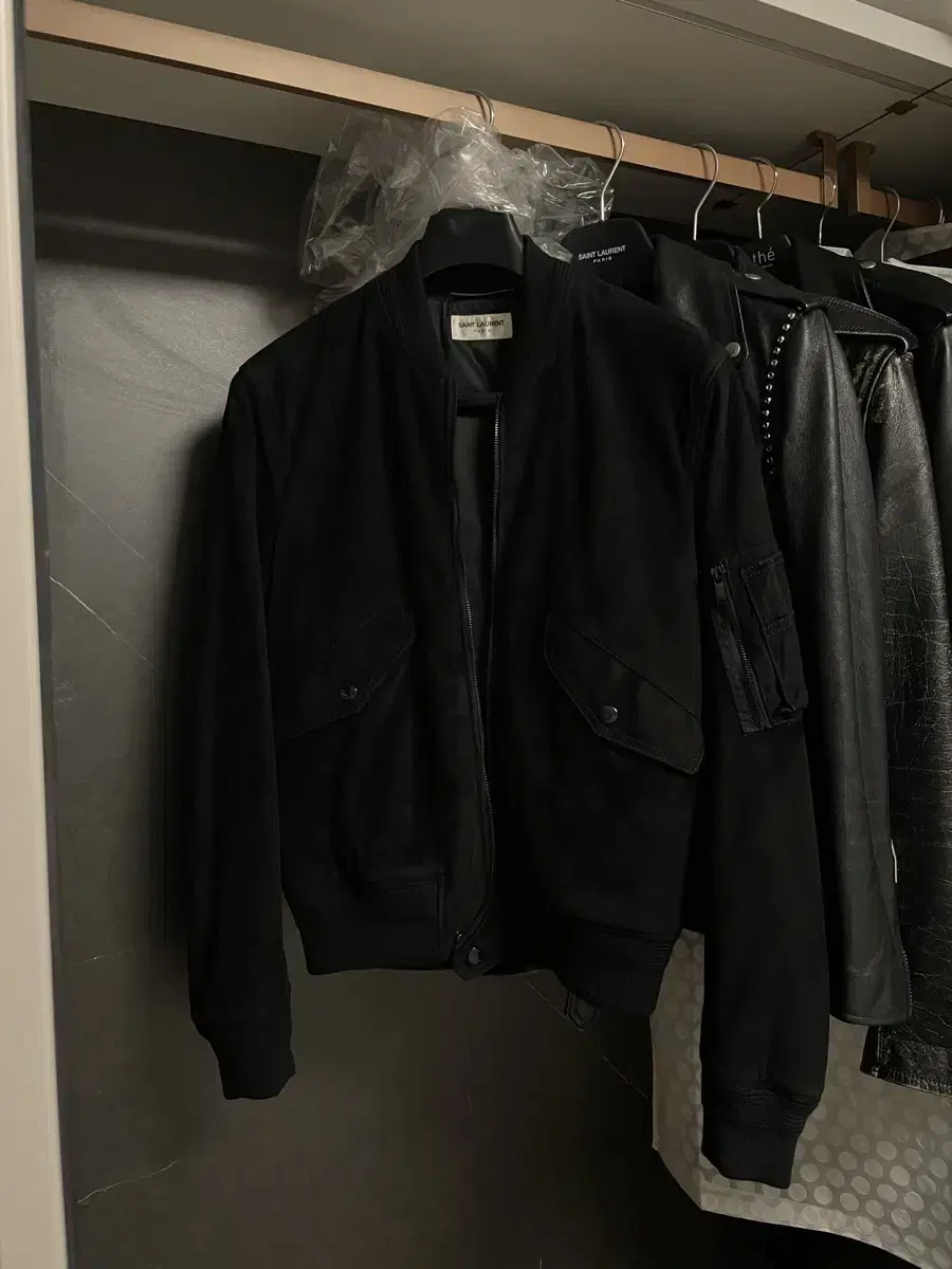 Saint Laurent Suede MA-1 Jacket for sale