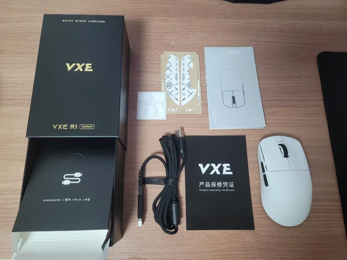 VXE R1 PRO MAX 화이트 잠자리 마우스 저소음 개조 무소음