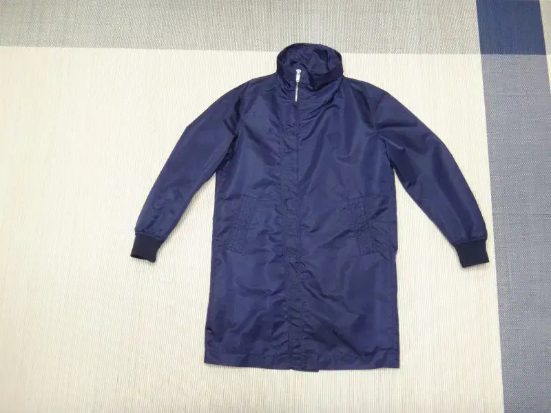 (100) System Homme Navy Trench Zip-up Coat