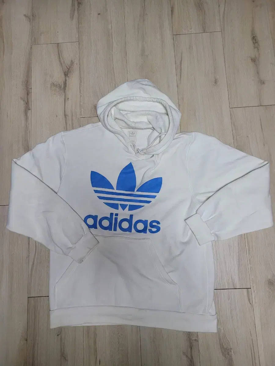 L Adidas White Hoodie Zip Up