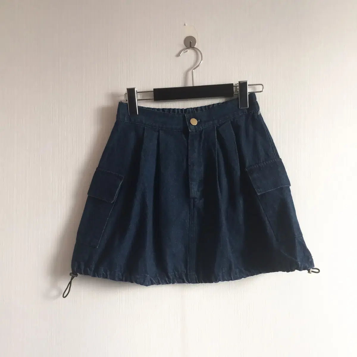 Balloon fit cago denim mini skirt