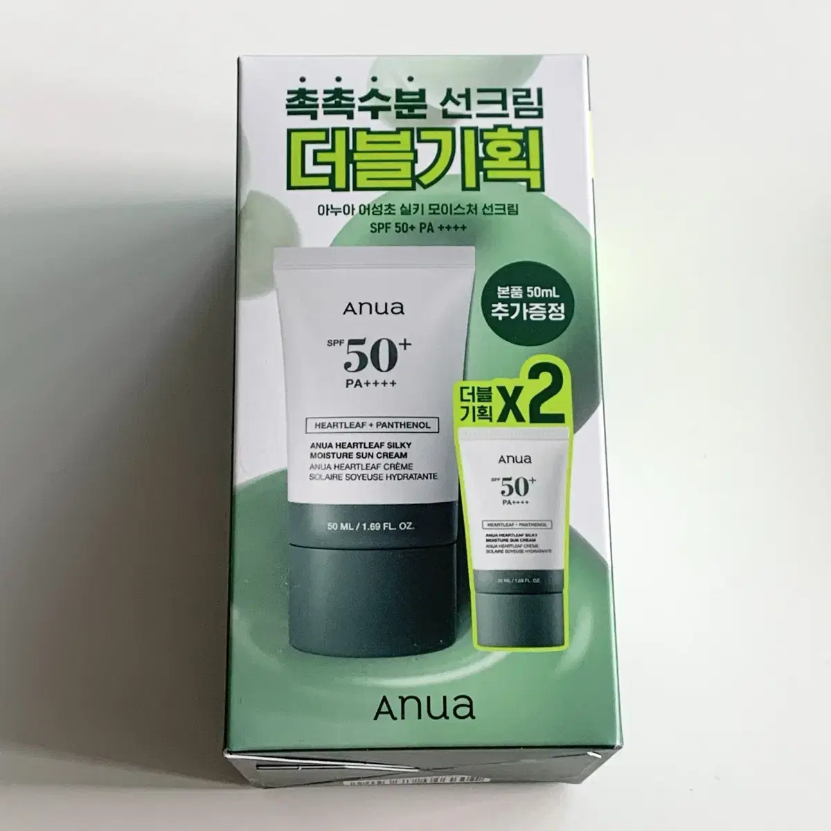 아누아 어성초 실키 모이스처 선크림 50ml 더블 기획