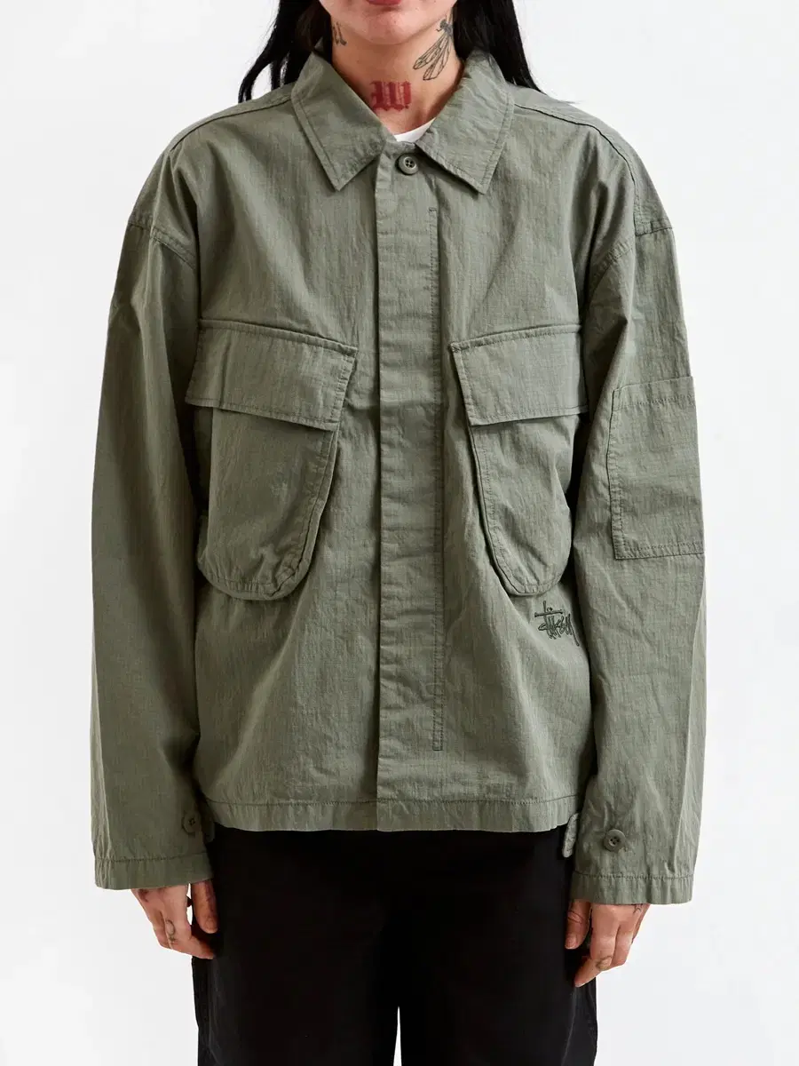 [New] Season 24 Stussy Military Overshirt Olive M