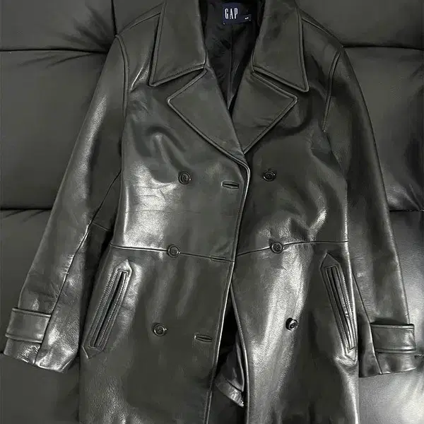 old GAP leather coat