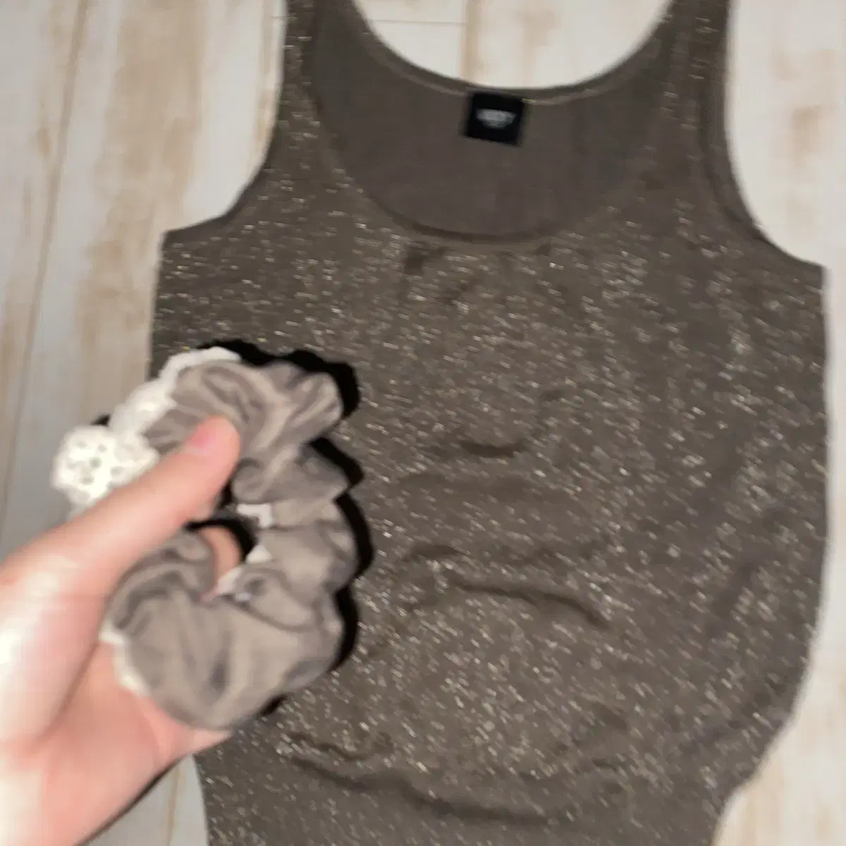 Vintage Sleeveless Inner gaeul Glitter (lay scrunchies included)