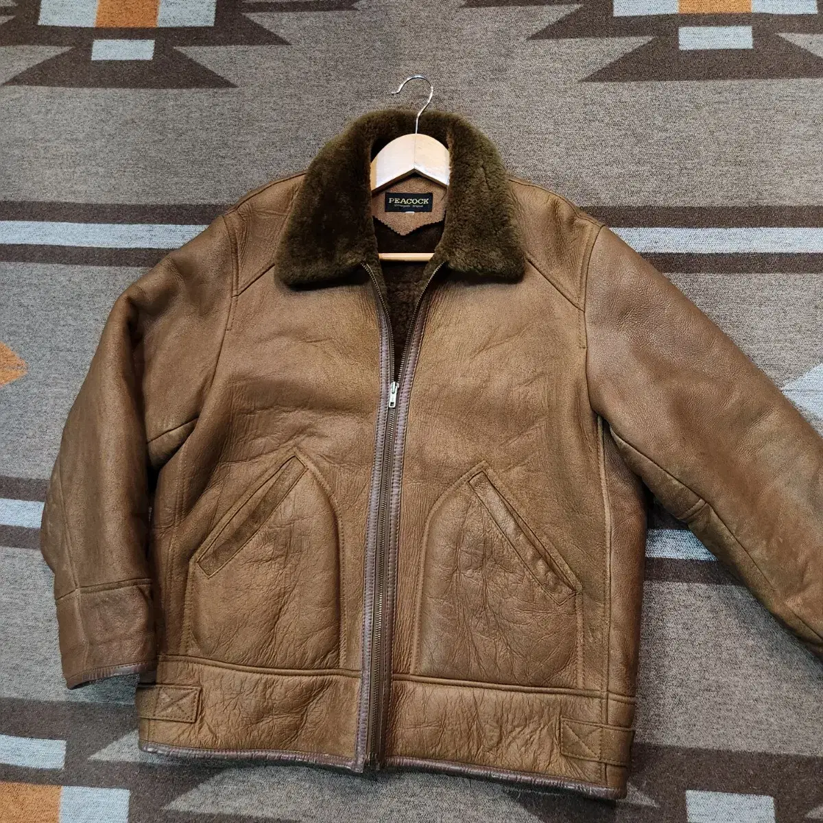 WEEKEND SALE) Picocque 80s Sheepskin Mustang Jacket 100