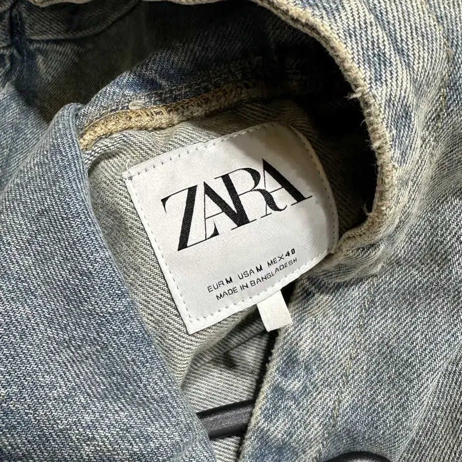 Zara 자라 데님 후드 스웻셔츠 m