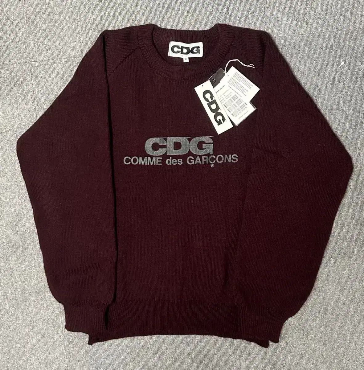 [XL]꼼데가르송 Cdg 니트 라운드넥 스쿨 풀오버