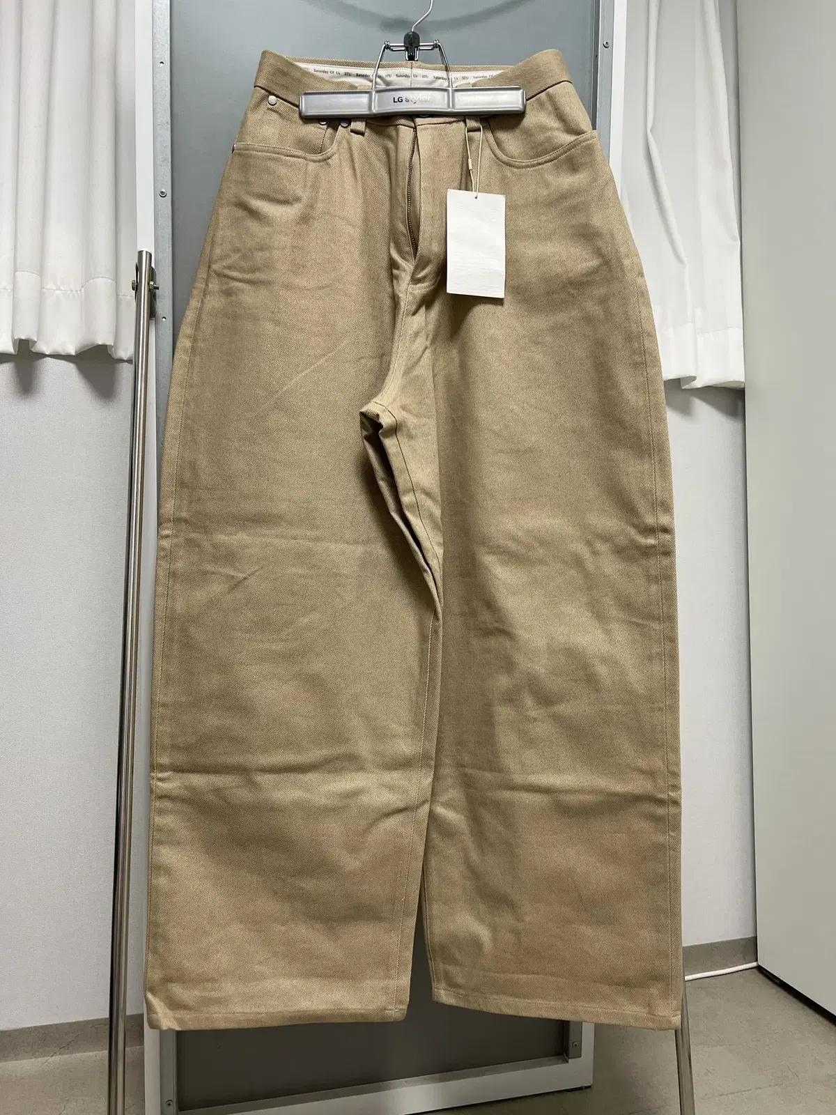 [S] STU 23FW Wide Cotton Pants Beige