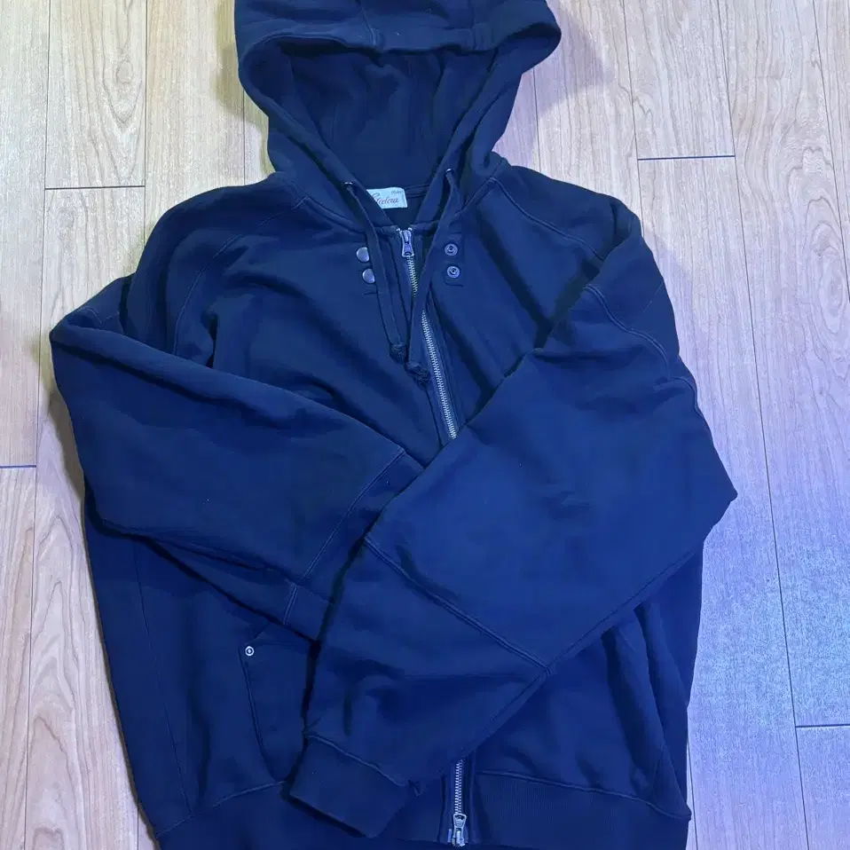 ETCE 후드집업 WASHED HOOD ZIP-UP (BLACK) M