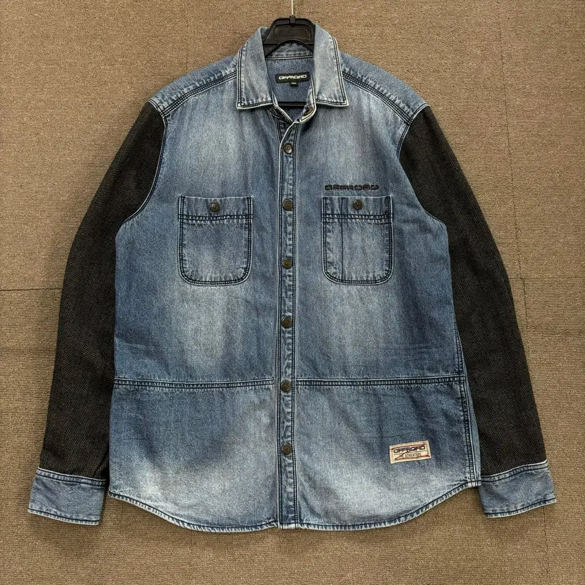 100% Vintage Elbow Patches Denim Jacket