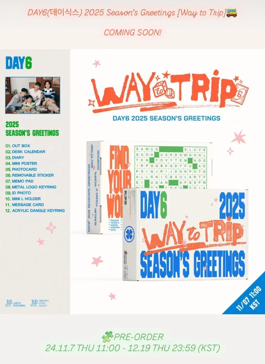 Day 6 seasons greetings season's greetings buncheol Buncheol Pot My Day Sungjin Seongkay Youngkay Original writing helped by