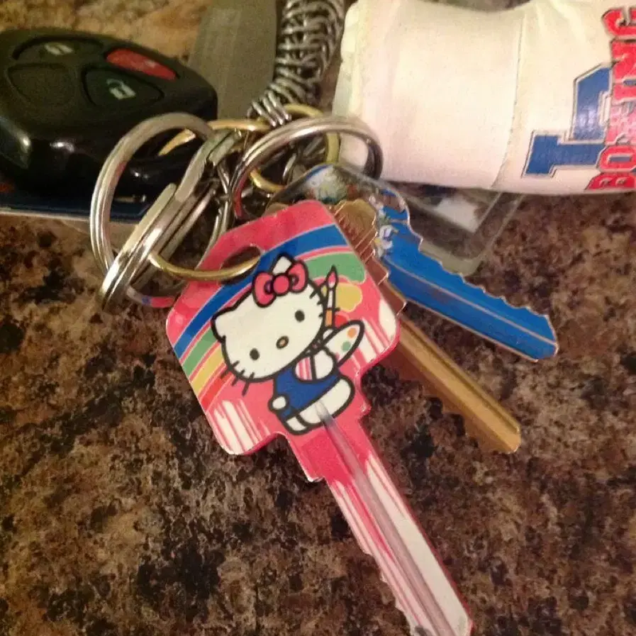 헬로키티 Hello kitty house key blank 열쇠 키체인