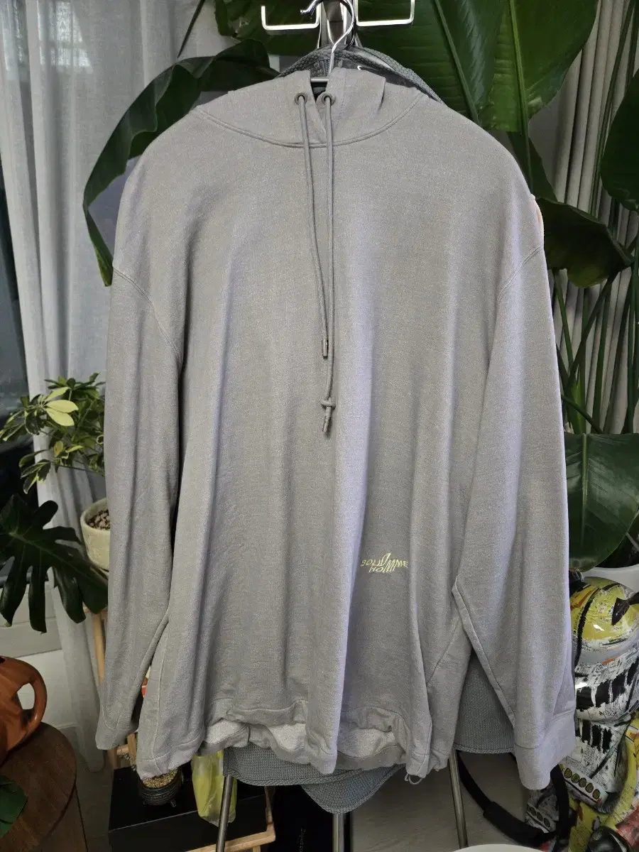 Solid Homme Gray Semi Oversized Hoodie