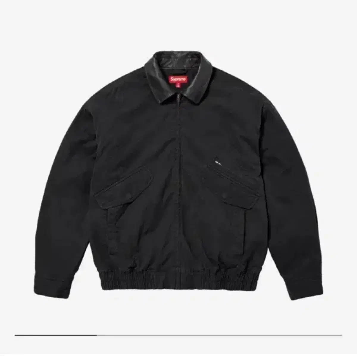 Supreme Leather Collar Utility Jacket Black M