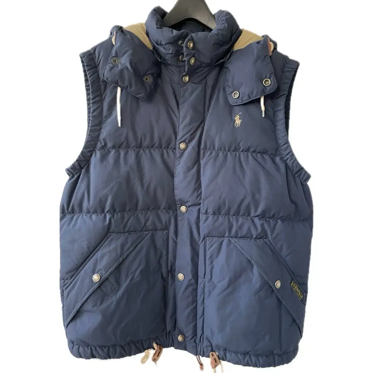 Men's M Polo Padded Vest Duck Padded Duck Down Hooded Vest Ralph Lauren Zip Up