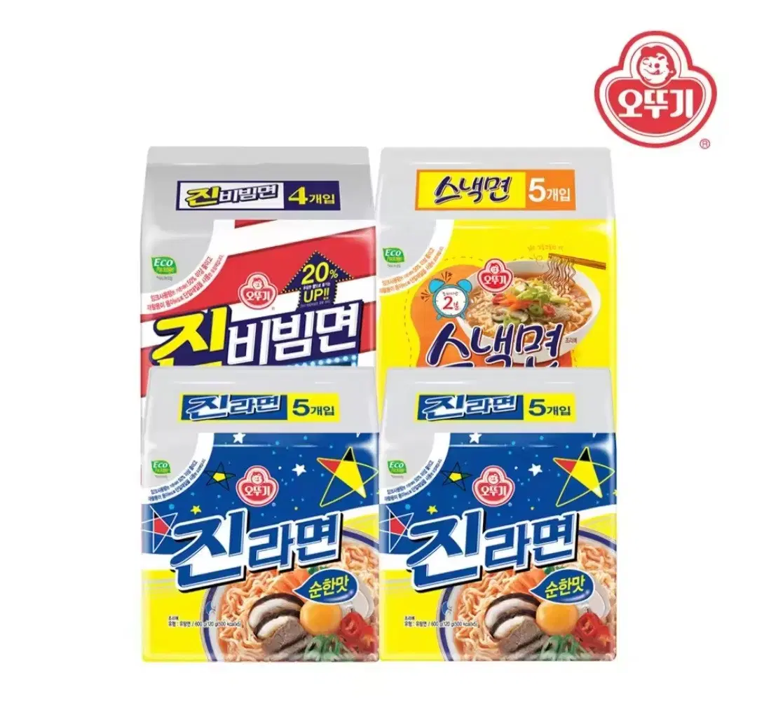 오뚜기라면19개 진비빔면4개  진라면순한맛10개 스낵면5개