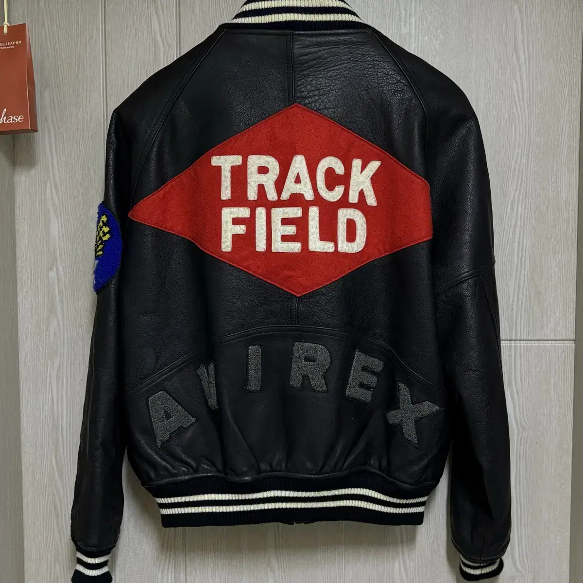 [ S ] avirex avirex track field varsity leather jacket vintage