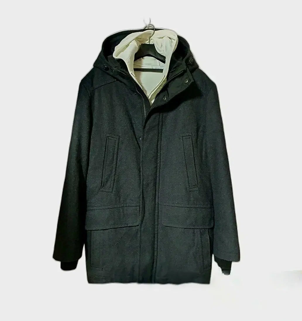 Tommy Hilfiger/ Wool cashmere insulated hooded jacket 100