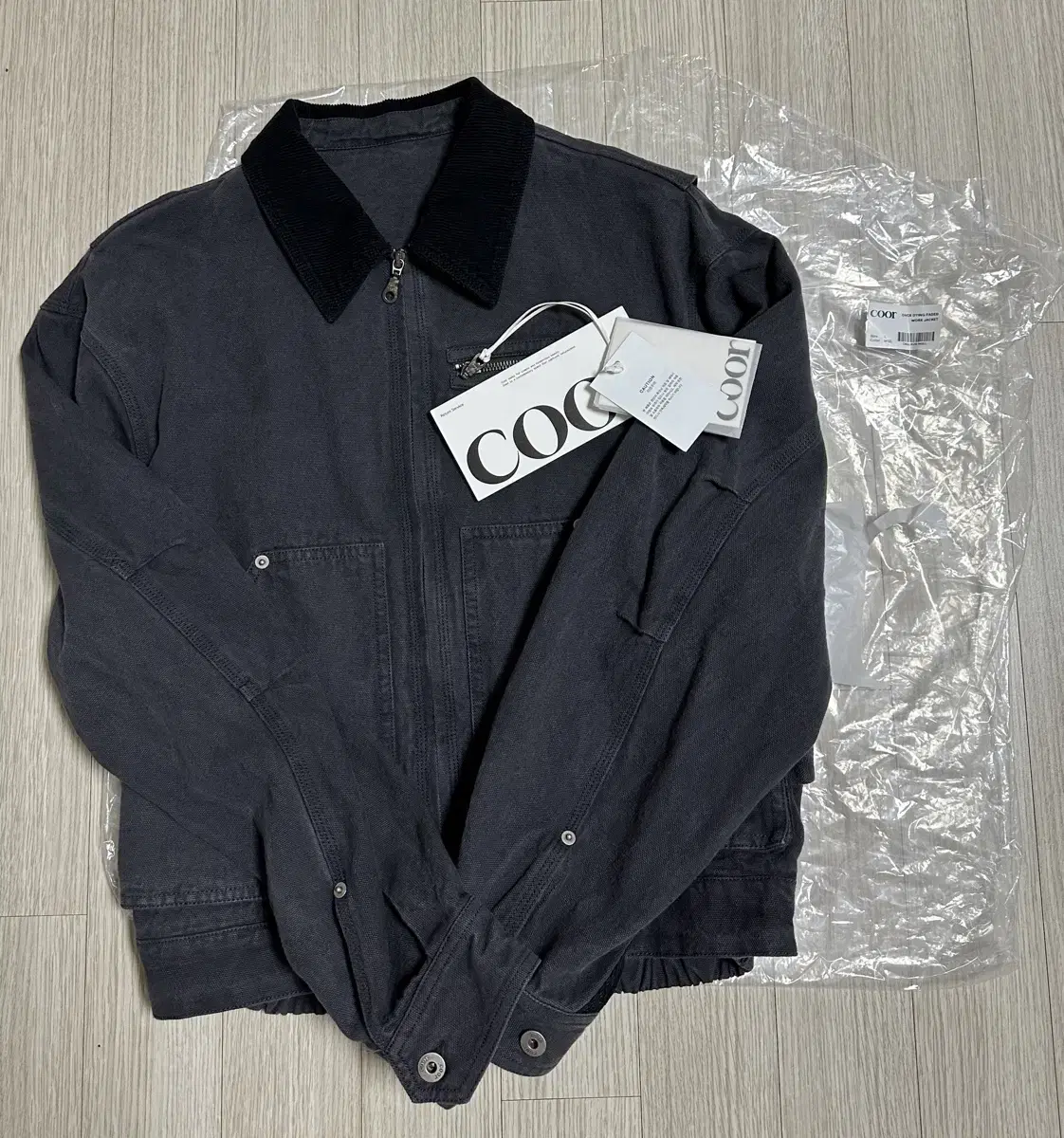 Coor Over Dying Faded Work Jacket Charcoal [L]