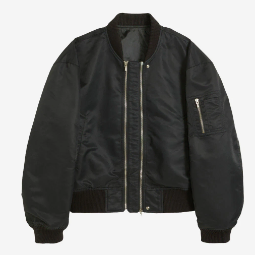 STU Double Way Short Bomber Black (L)