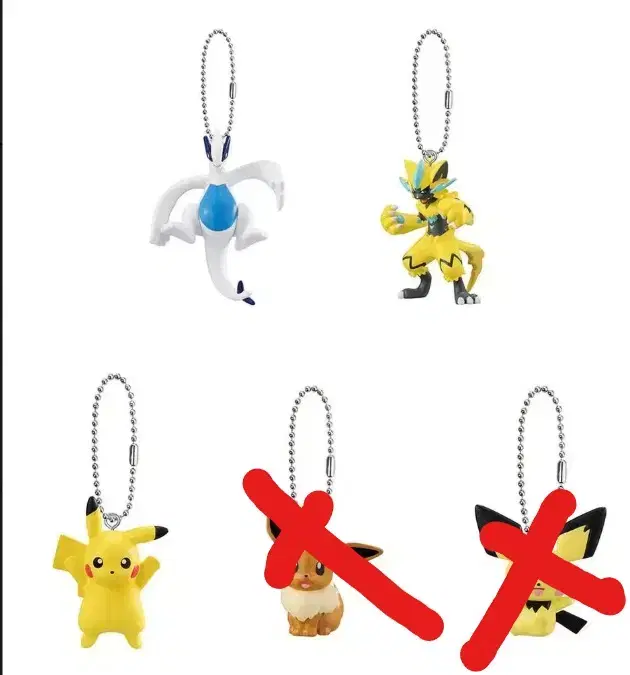 Pokémon Gacha Figures keyring The Movie All 5 Stories