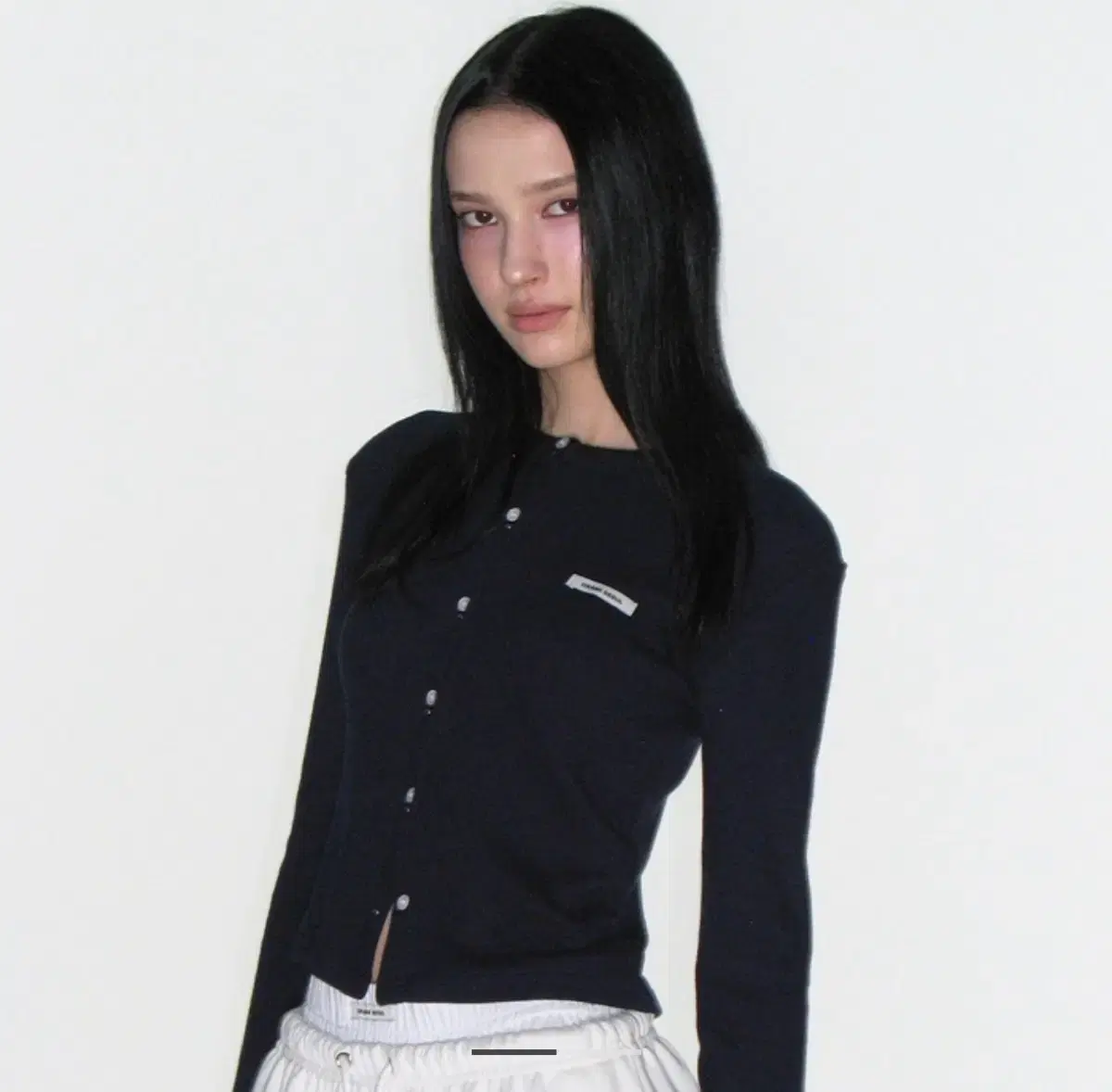 Crank Stud Button Cardigan Navy