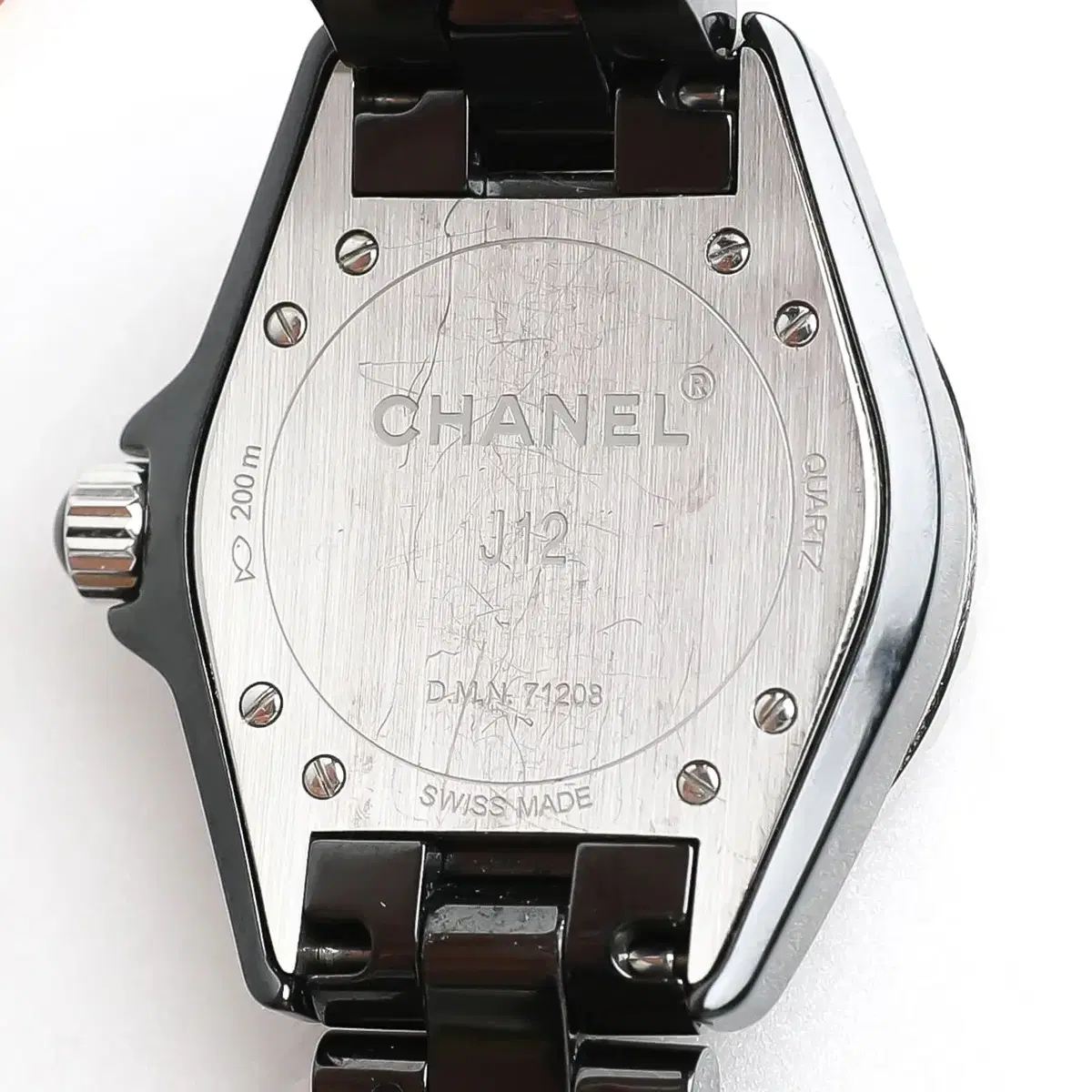 샤넬 CHANEL 블랙 J12 쿼츠 로만 인덱스 33MM 워치