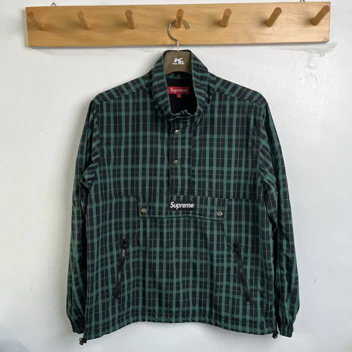 Supreme Nylon Plaid Pullover Size M