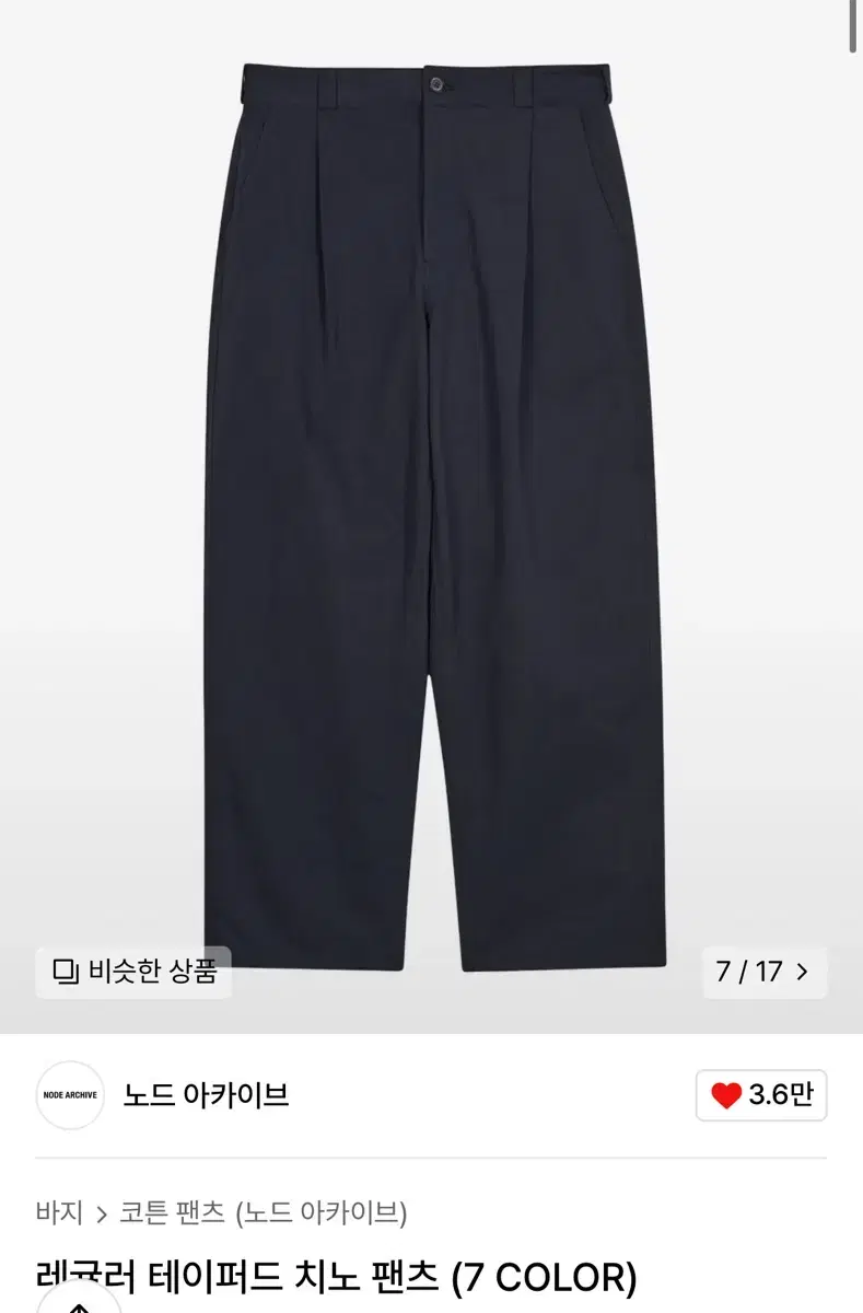 2) Node Archive Regular Tapered Chino Pants Navy