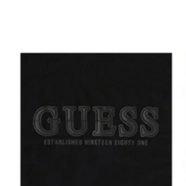 [새상품]유니 이중라인 GUESS 로고 게스반팔티  블랙 XL